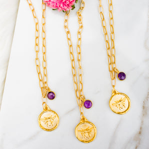 Amethyst Bee Luxe Necklace