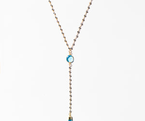 Blue Topaz & Pyrite Spiritual Rosary