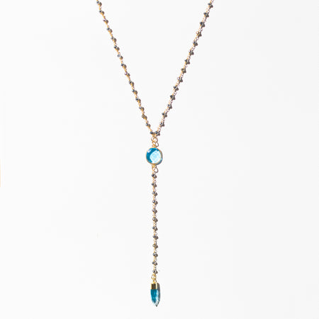 Blue Topaz & Pyrite Spiritual Rosary