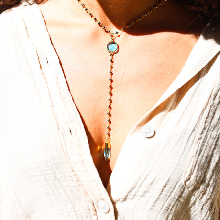 Blue Topaz & Pyrite Spiritual Rosary