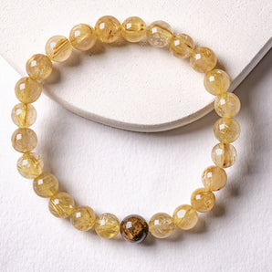 Gold Rutilated Quartz Regular Bracelet