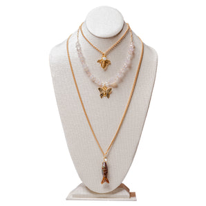 Rose Quartz Butterfly Necklace