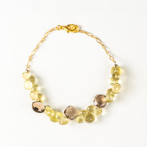 Citrine & Smoky Quartz Cuff Bracelet