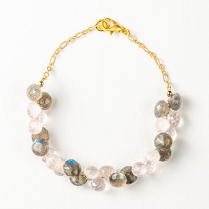 Labradorite & Rose Quartz Cuff Bracelet