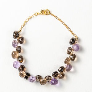 Amethyst & Smoky Quartz Cuff Bracelet