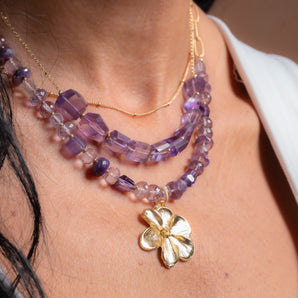 Amethyst Flower Necklace