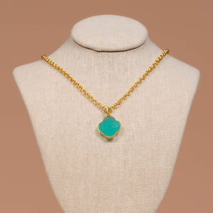Amazonite Pendant Gem Necklace