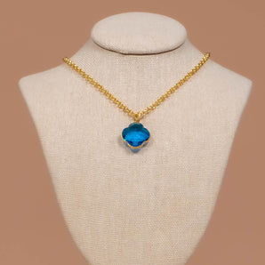 Blue Topaz Pendant Gem Necklace