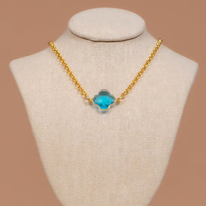 Blue Topaz Floating Gem Necklace