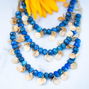 Lapis Lazuli Gem Drip Necklace