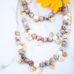 Sunstone Gem Drip Necklace