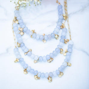 Chalcedony Gem Drip Necklace
