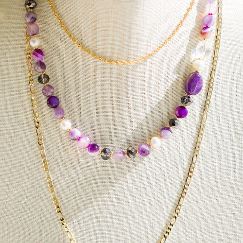 Purple Pearls Necklace