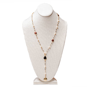 Freshwater Pearl & Tiger's Eye Spiritual Rosary