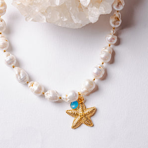 Freshwater Pearl Starfish Necklace