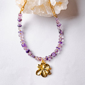 Amethyst Flower Necklace