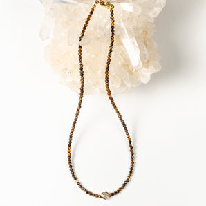 Tiger's Eye Heart Petite Choker