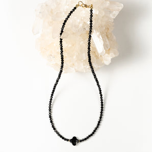 Black Onyx Clover Petite Choker