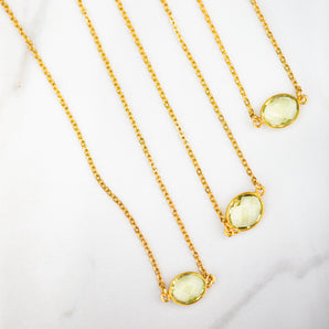 Lemon Topaz Floating Gem Necklace