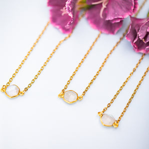 Moonstone Floating Gem Necklace