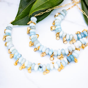 Aquamarine Gem Drip Necklace