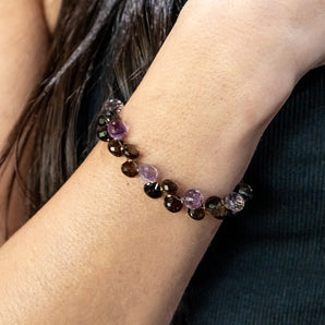 Amethyst & Smoky Quartz Cuff Bracelet